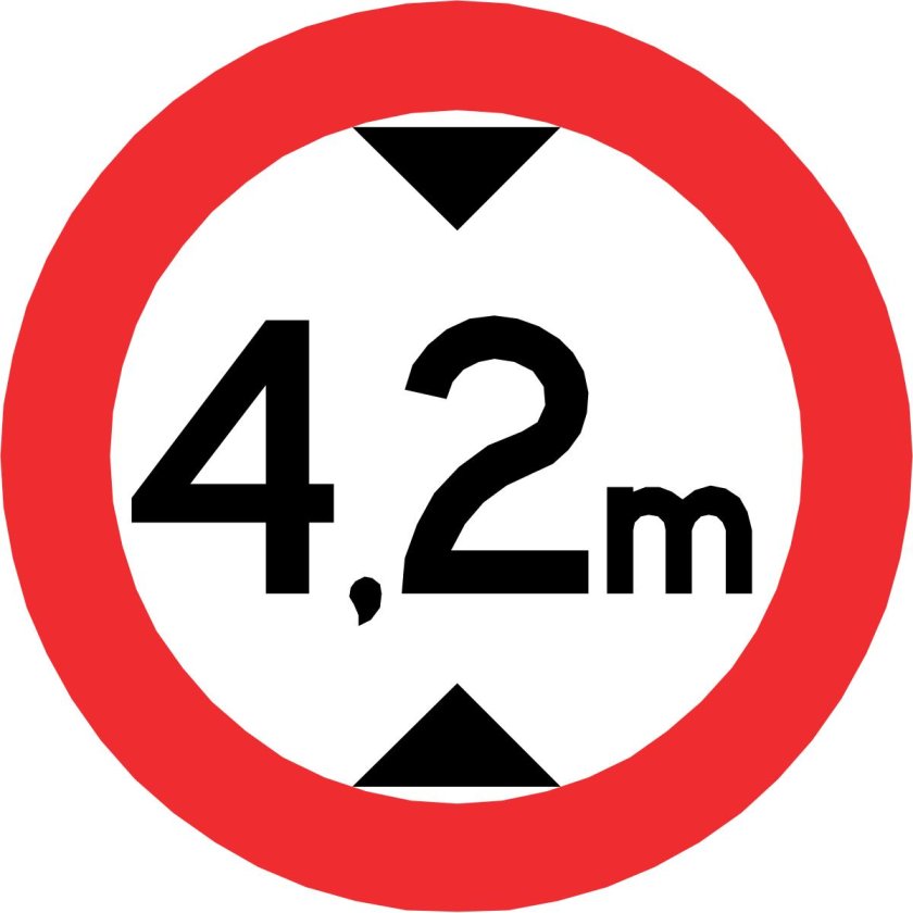 Знак ограничение высоты 4м
