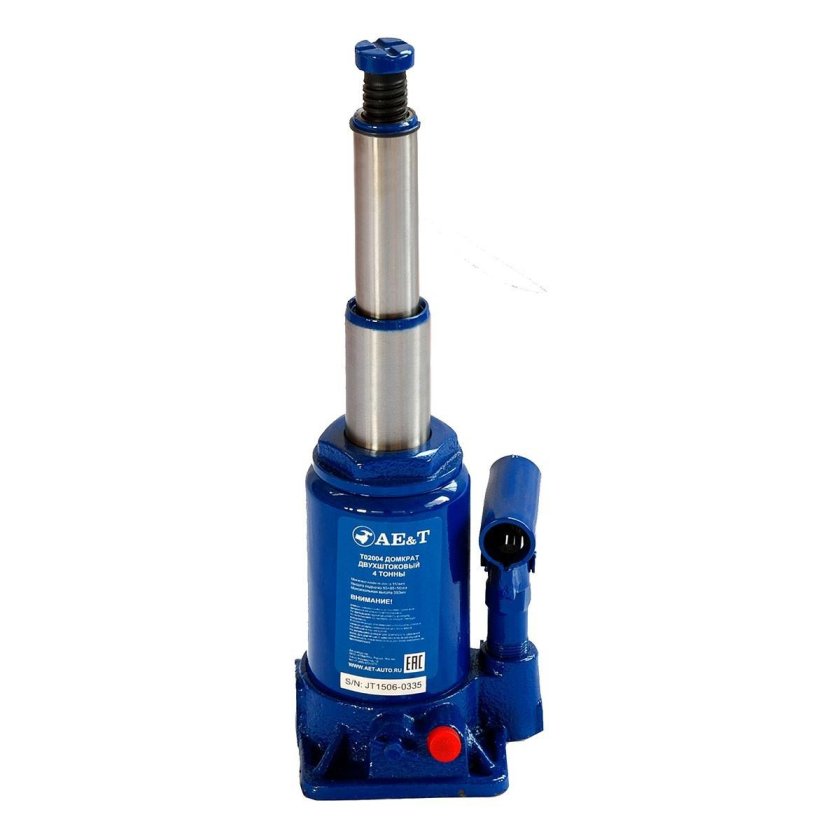 Домкрат гидравлический бутылочный двухштоковый 20т