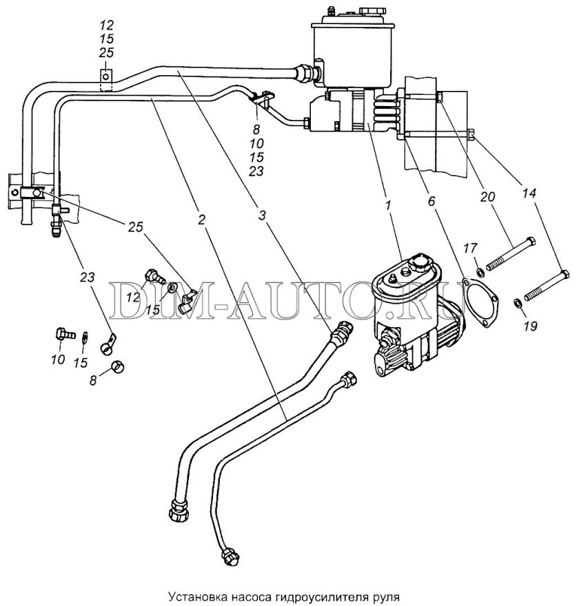 Трубка низкого давления насоса ГУР КАМАЗ 65115