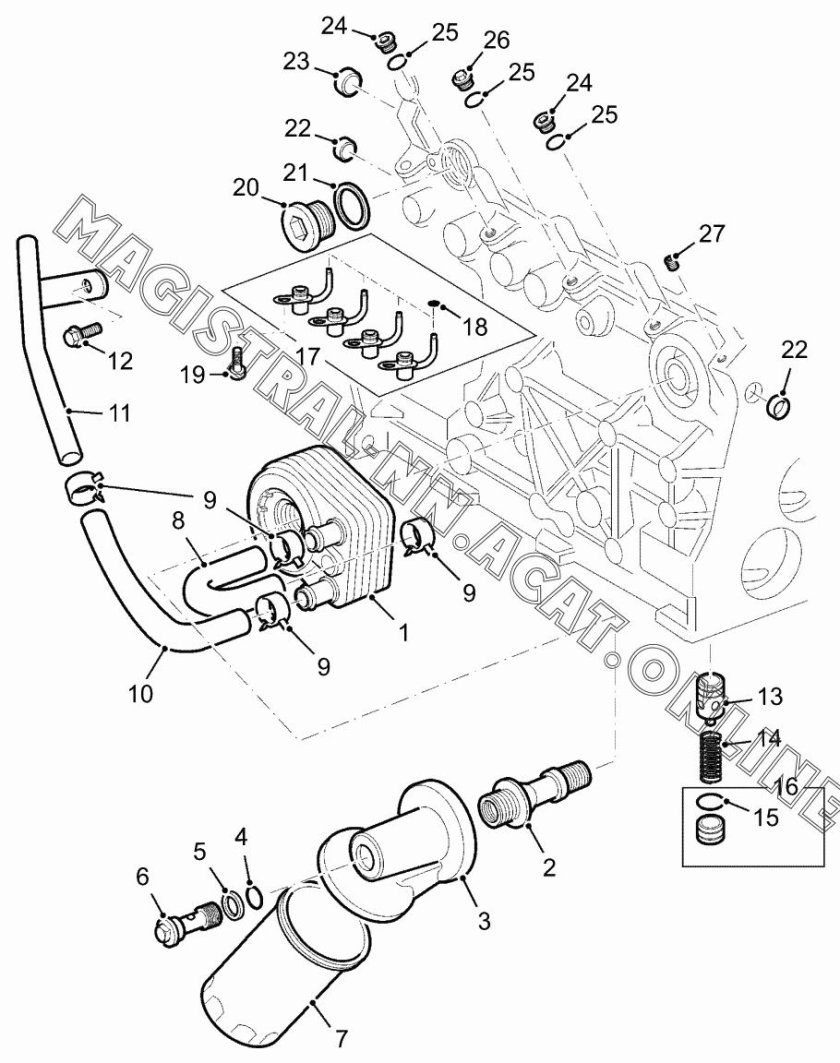 Прокладка масляный охладитель Максус