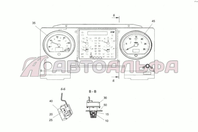 Контрольные лампы панели приборов КАМАЗ 6520 евро 3