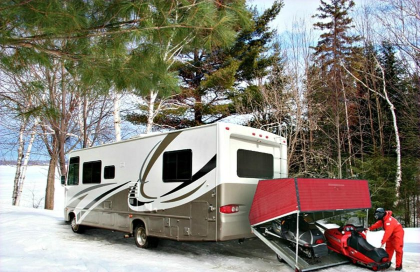 Дом на колесах зимой