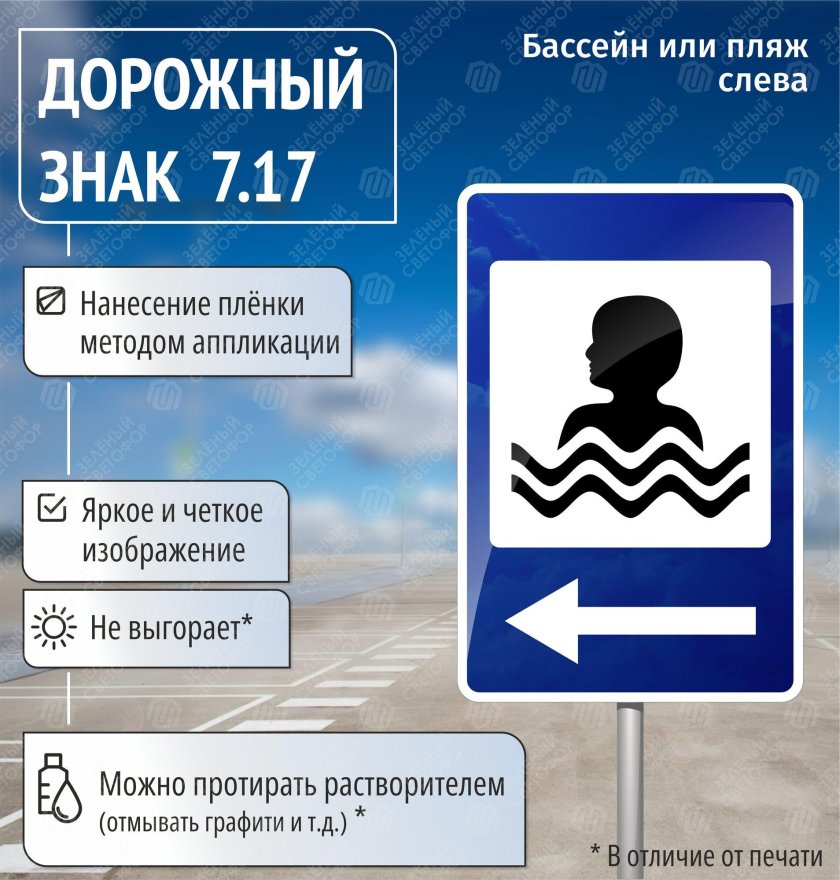 Знак 7.17. бассейн или пляж