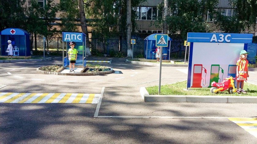 Участок по ПДД В детском саду на улице