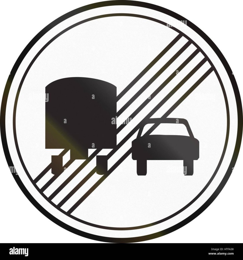 Обгон запрещен дорожный знак