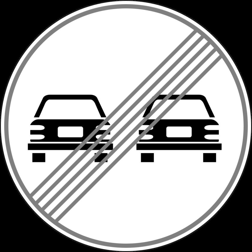 Дорожный знак 3.20 обгон запрещен