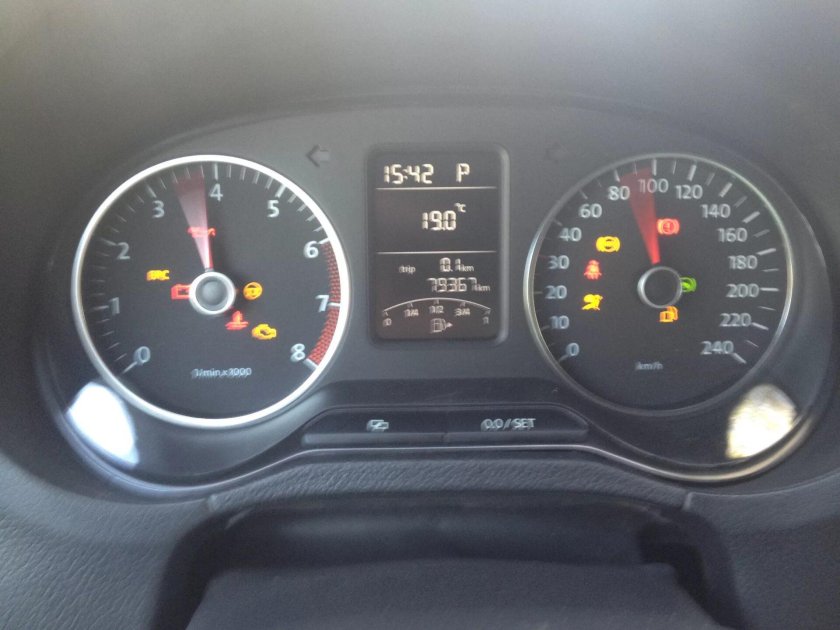 Фольксваген поло 2016 индикатор топлива