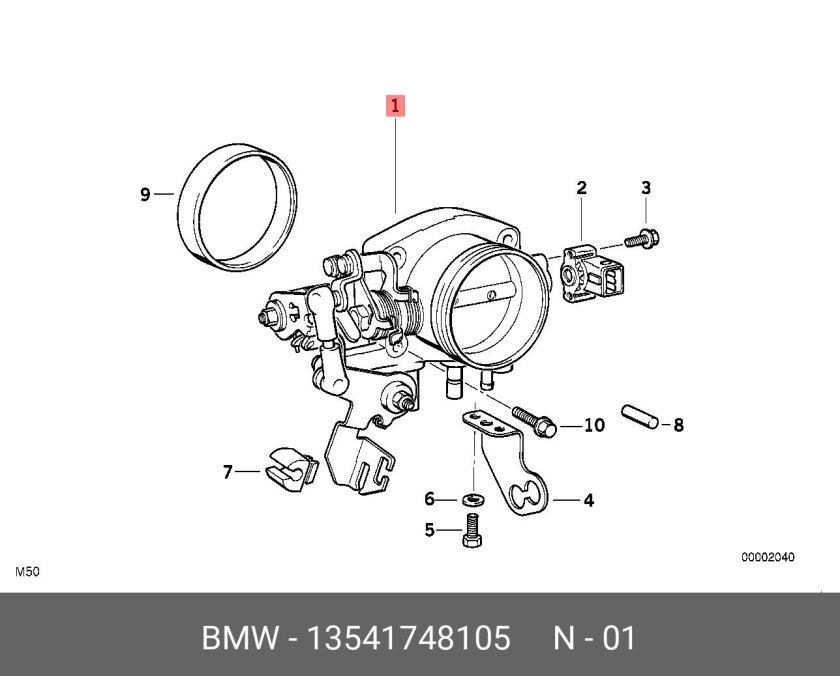 Дроссельная заслонка БМВ m50