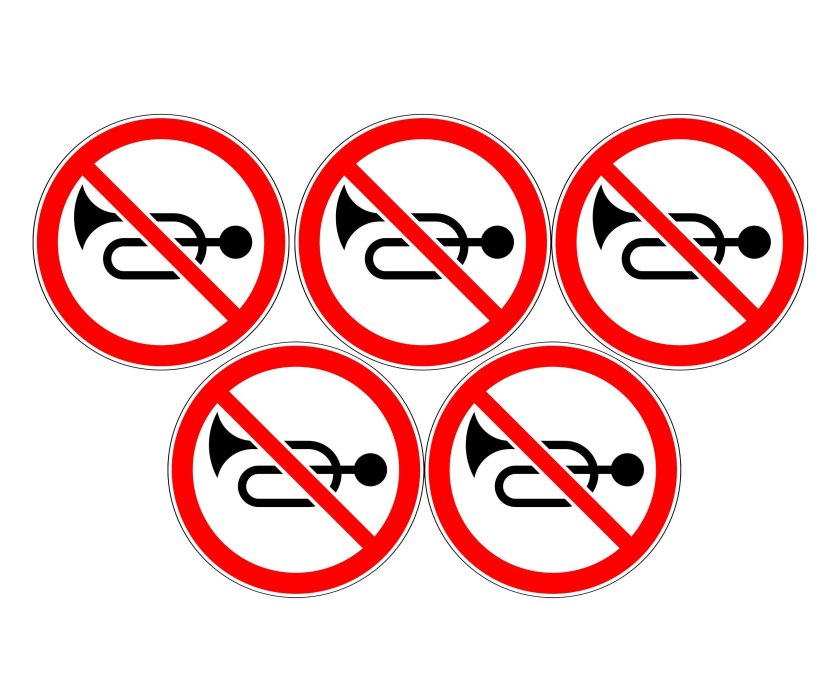 Знак звуковой сигнал запрещен