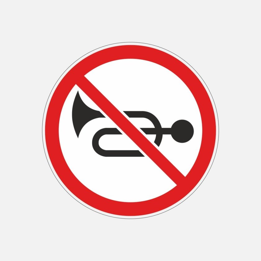 Подача звукового сигнала запрещена дорожный знак