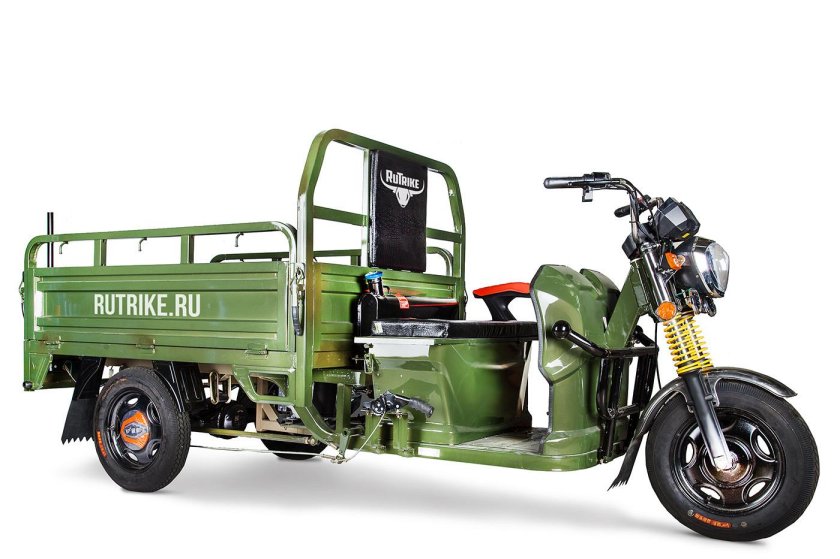 Грузовой электрический трицикл rutrike гибрид 1500 60v1000w зеленый