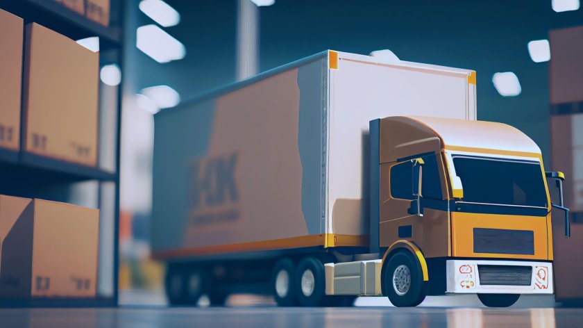 Оранжевый грузовик