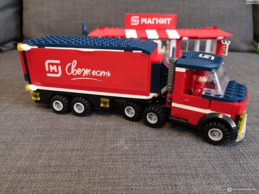 Лего грузовик магнит