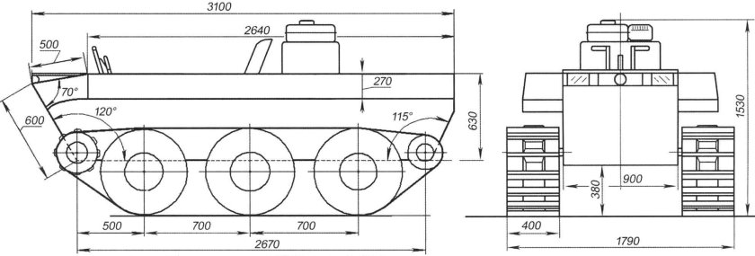 Гусеничный вездеход Борус чертежи