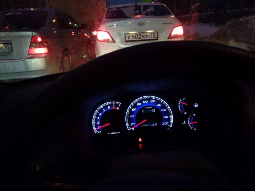 Пересвет приборной панели Hyundai Accent