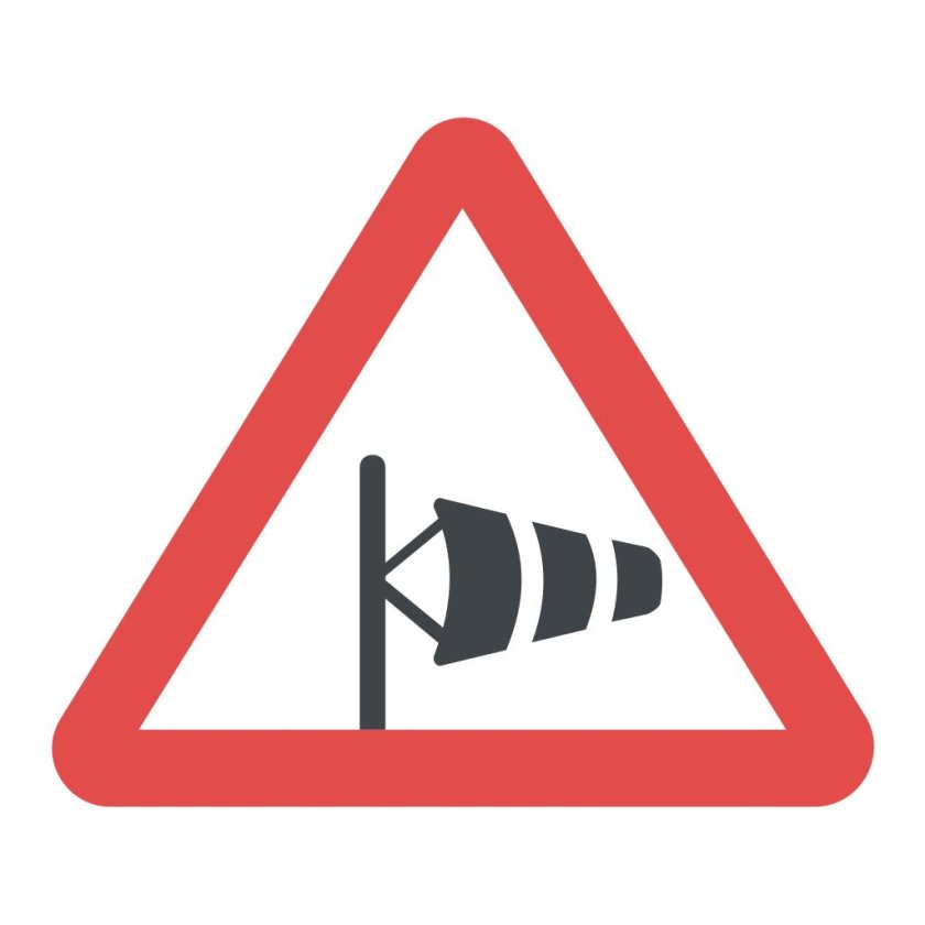 Знак предупреждение о ветре