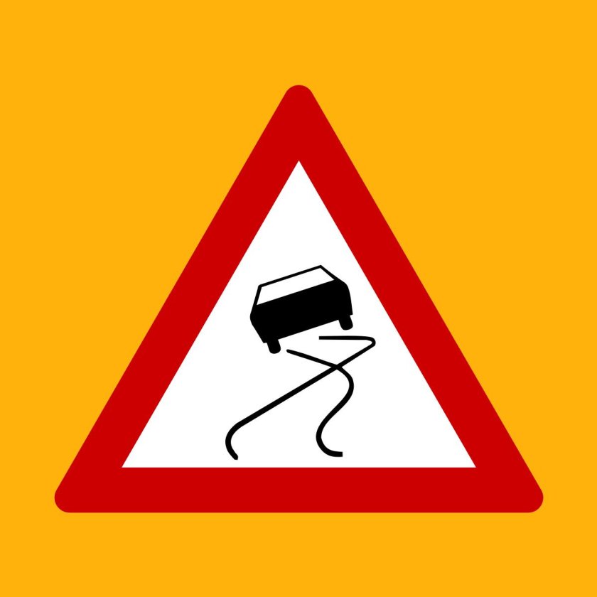 Дорожный знак скользкая дорога