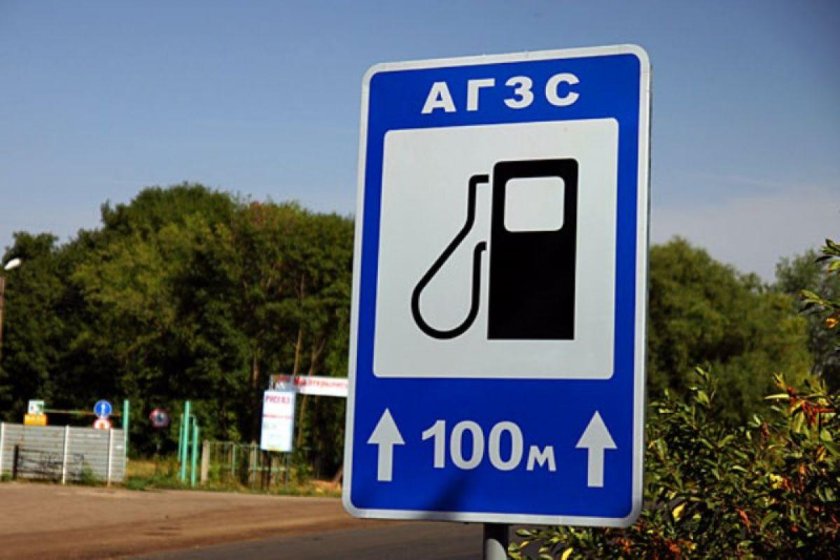 Знак автозаправка