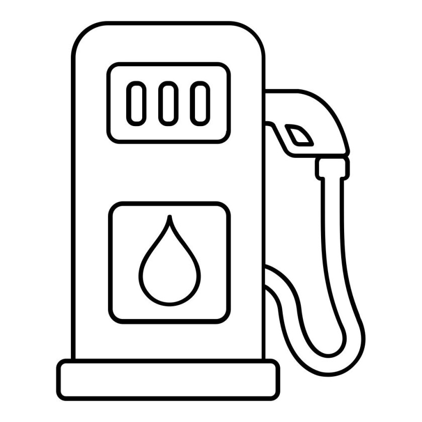 Бензоколонка раскраска для детей