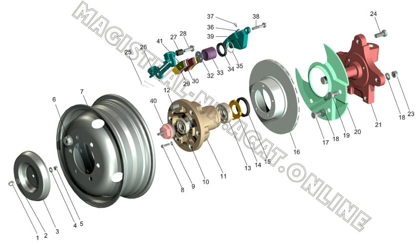 Ступица переднего колеса Газель 3302 схема