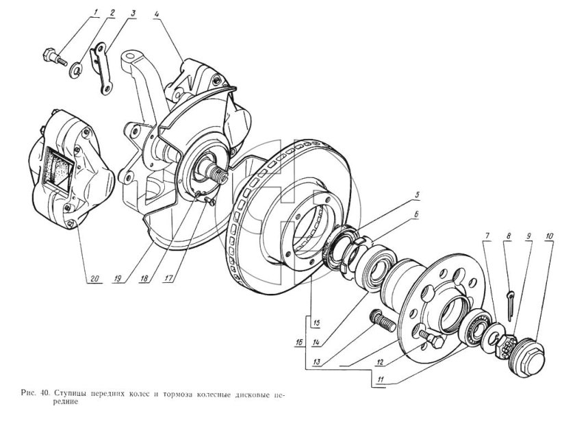 Задняя ступица ГАЗ 3302 схема