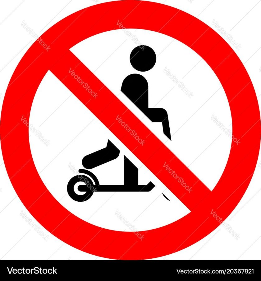 Табличка на самокатах запрещено