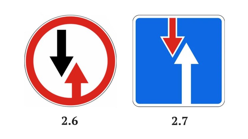 Дорожный знак 2.6 преимущество встречного движения