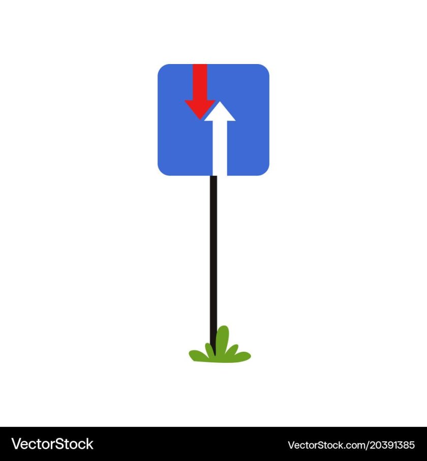 Дорожный знак с красной и белой стрелкой