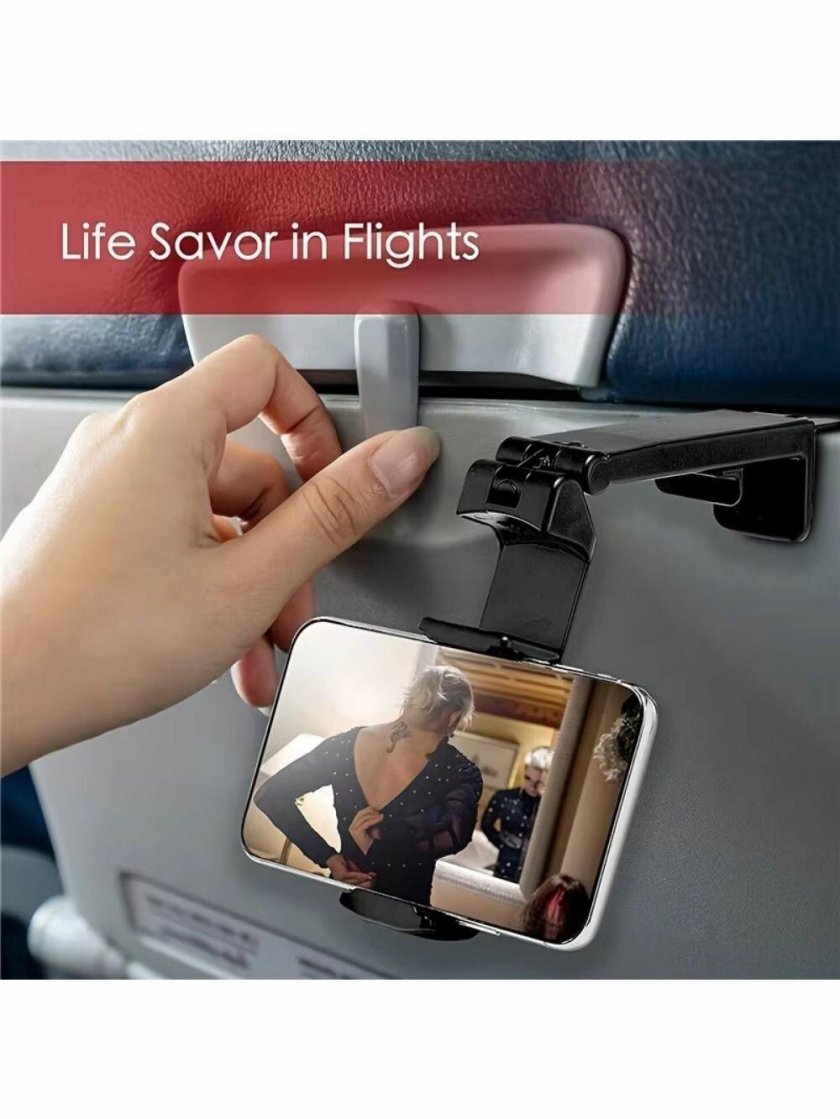 Universal Airplane Phone Stand Holder, Klearlook Travel Essentials Phone Mount for Desk with 360