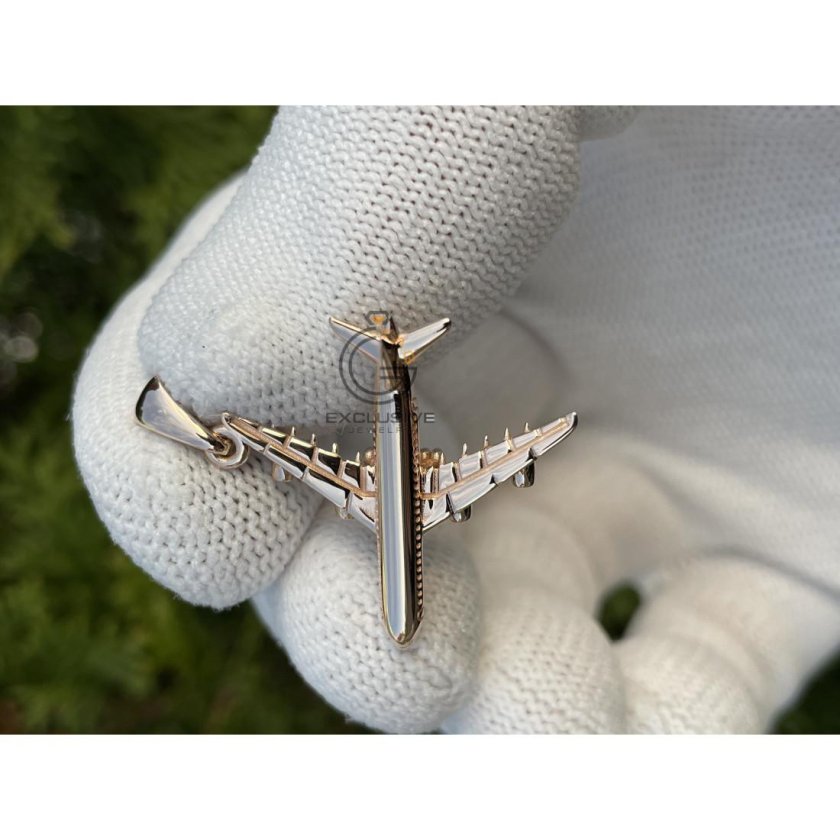 Серебряная подвеска самолет