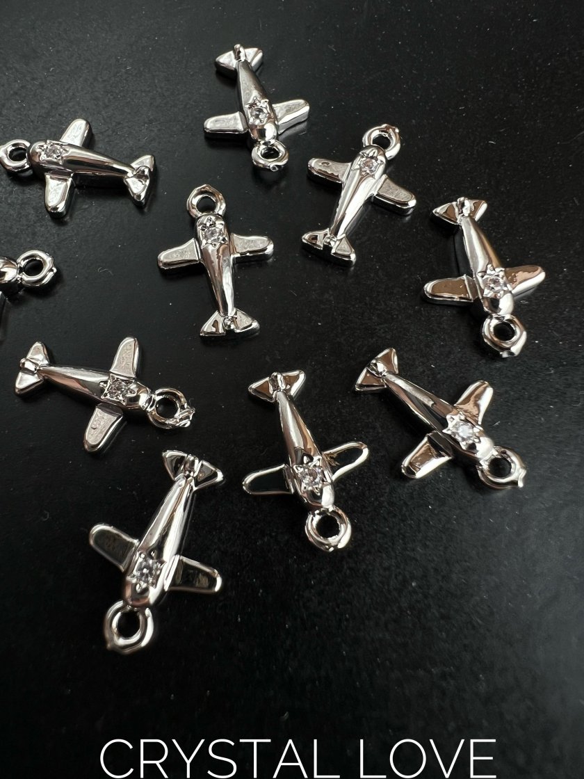 Подвеска самолетик серебро