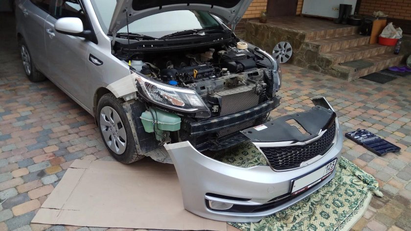 Kia Rio 3 без бампера переднего