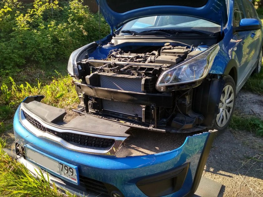 Киа Рио 4 без переднего бампера