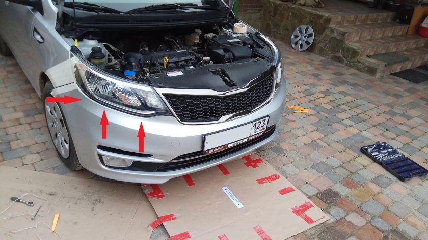 Киа Рио 3 без бампера