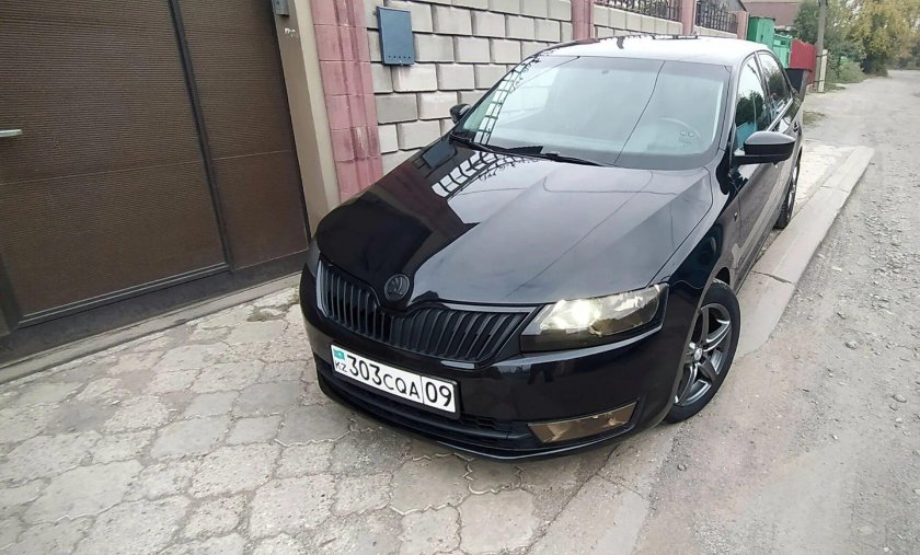 Черная решетка Skoda Rapid