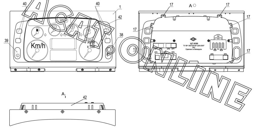 Схема щитка приборов ЩП 8099