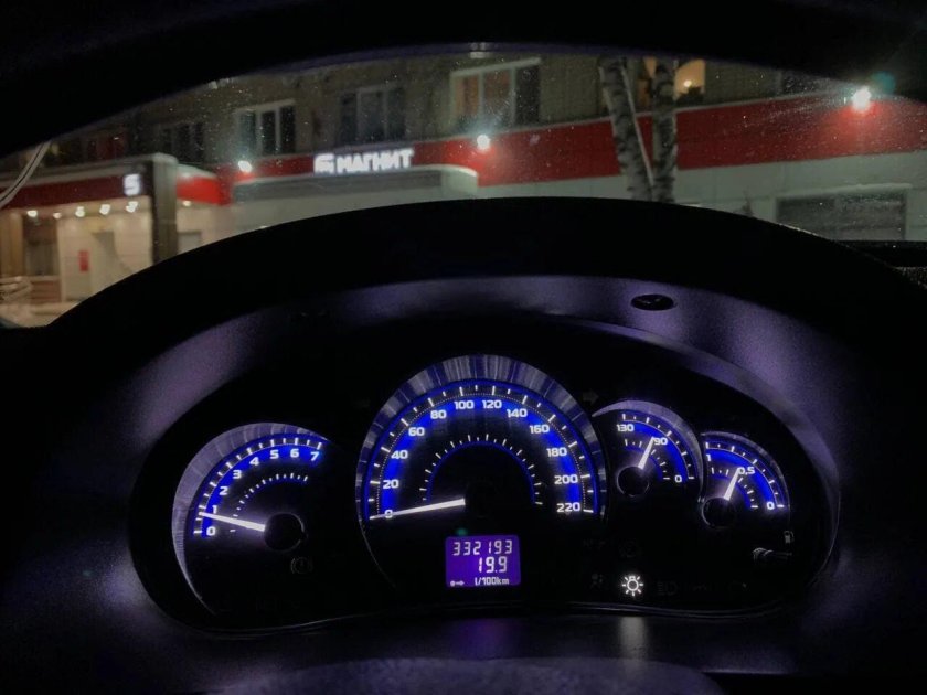 Пересвет приборной панели Приора