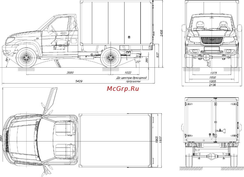 Габариты УАЗ Cargo