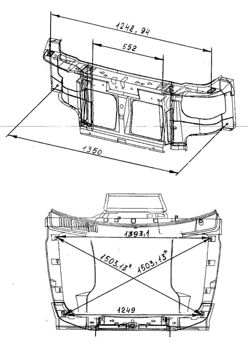 Габариты капота УАЗ Патриот