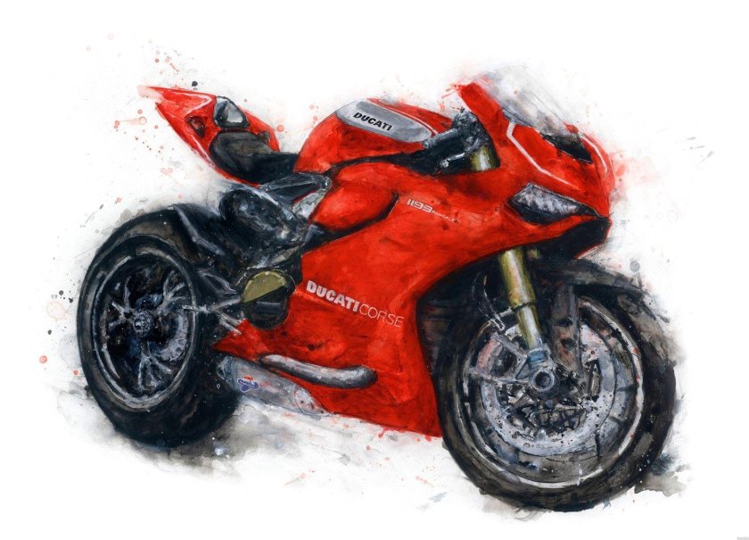 Дукати мотоцикл рисунок