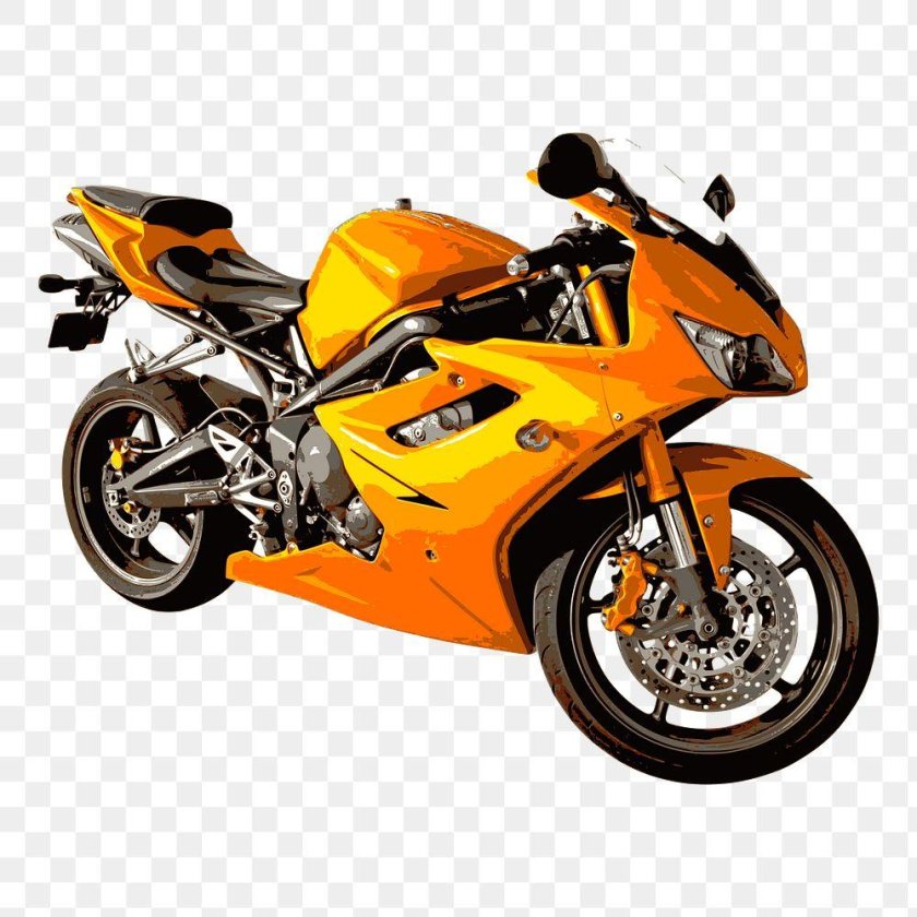 Мотоцикл Дукати желтый