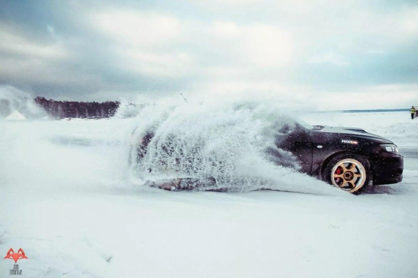 Ауди зимний дрифт