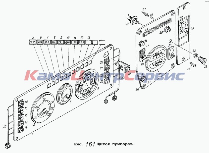 Контрольные лампы панели приборов МАЗ 5336