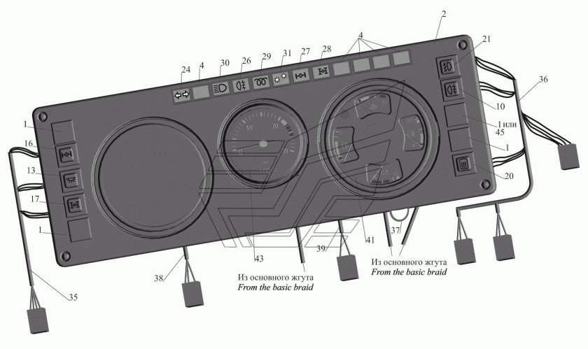Панель приборов МАЗ 5551 обозначения