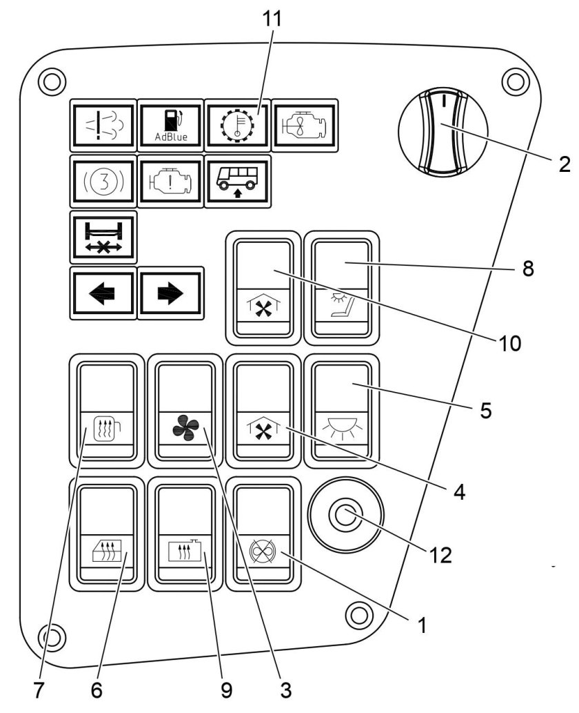 Кнопки управления МАЗ 5440