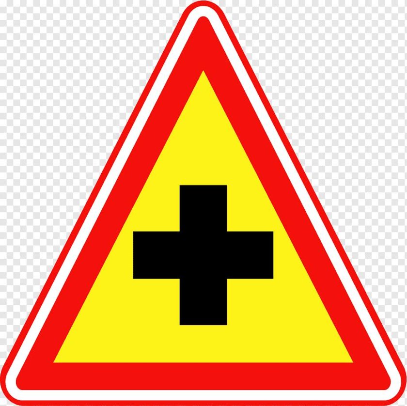 Предупреждающий знак пересечение равнозначных дорог