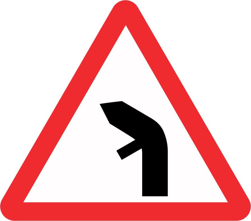 Знак примыкание второстепенной дороги