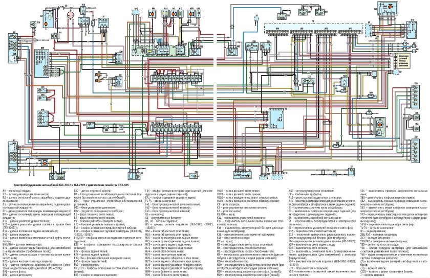 Схема электрооборудования ГАЗ 3302 двигатель ЗМЗ 402