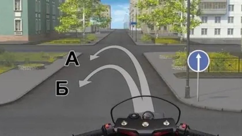 Зона действия знака движение прямо