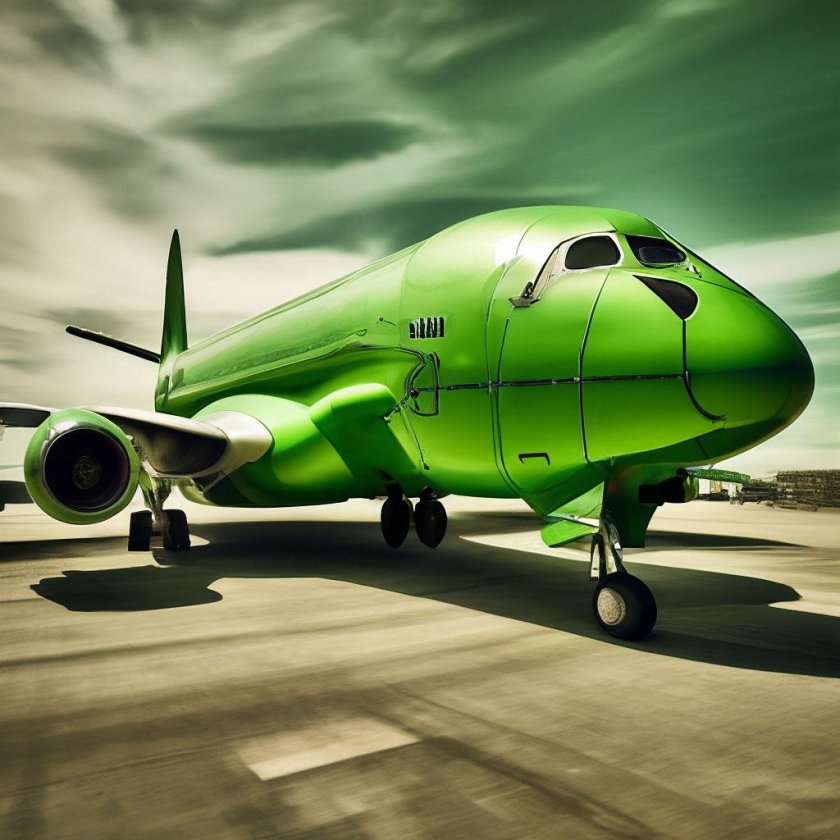 Самолет зеленый